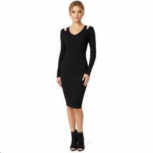 NWOT Rag & Bone Rib Knit Bodycon Dress long sleeve cutout size S Stretch sweater